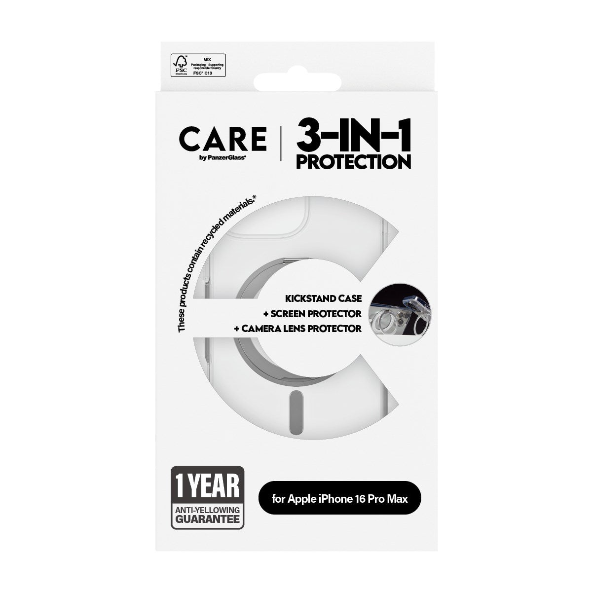 CARE by PanzerGlass® Feature 3-in-1 Ceramic Set iPhone 16 Pro Max